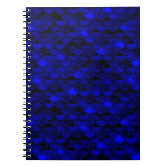 Falln Dark Blue Mermaid Scales Notebook (Front)