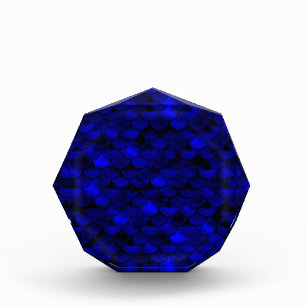 Falln Dark Blue Mermaid Scales Photo Block