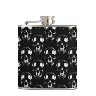 Falln Dark Skulls Hip Flask