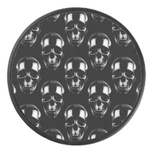 Falln Dark Skulls Hockey Puck