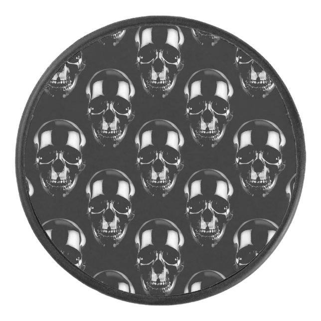 Falln Dark Skulls Hockey Puck (Front)