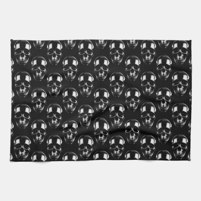 Falln Dark Skulls Kitchen Towel (Horizontal)