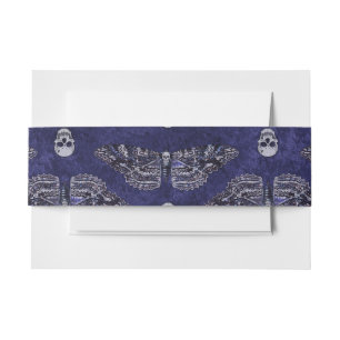 Falln Deathshead Moth and Skulls Invitation Belly Band