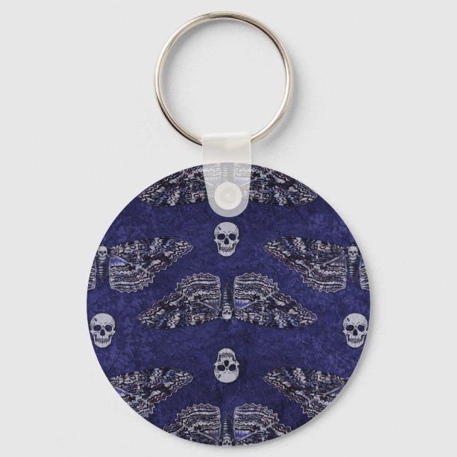 Falln Deathshead Moth and Skulls Keychain (Front)
