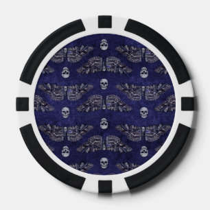 Falln Deathshead Moth and Skulls Poker Chips