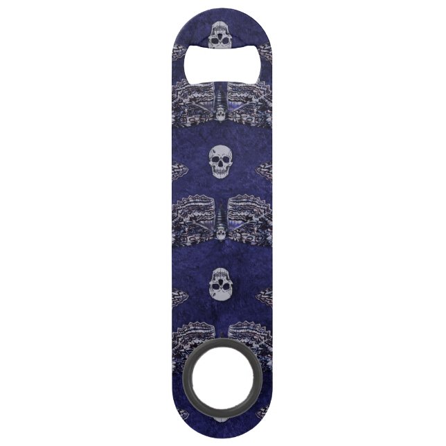 Falln Deathshead Moth and Skulls Speed Bottle Opener (Front)