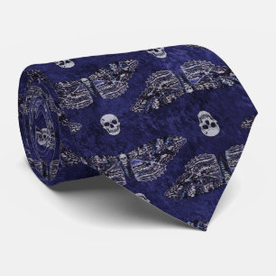 Falln Deathshead Moth and Skulls Tie