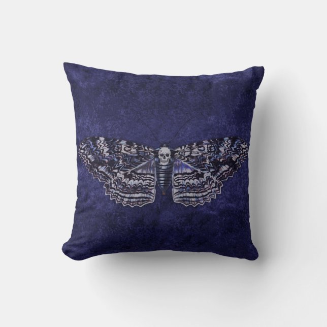 Falln Deathshead Moth Throw Pillow (Front)