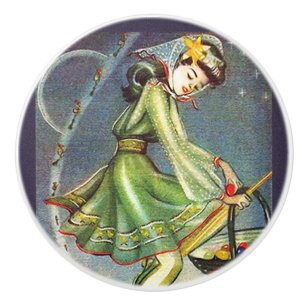 Falln Easter Witch Ceramic Knob