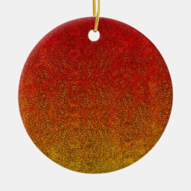 Falln Flame Glitter Gradient Ceramic Ornament (Front)