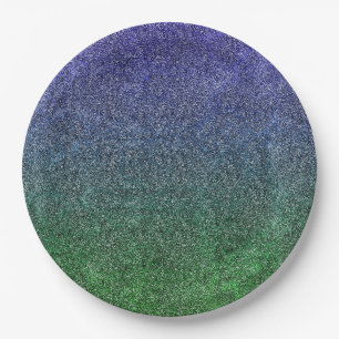 Falln Forest Nightfall Glitter Gradient Paper Plate