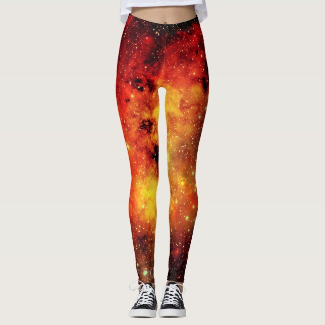 Falln Galaxy on Fire Leggings (Front)