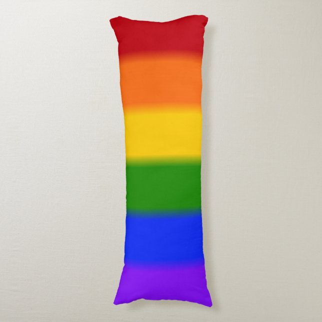 Falln Gay Pride Flag Body Pillow (Front Vertical)