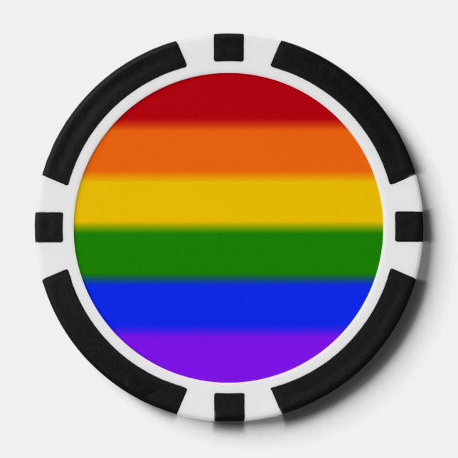 Falln Gay Pride Flag Poker Chips (Front)