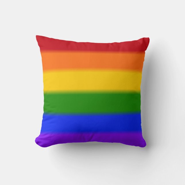 Falln Gay Pride Flag Throw Pillow (Front)