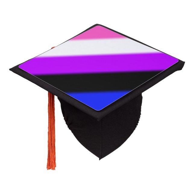 Falln Genderfluid Pride Flag Graduation Cap Topper (Angled)