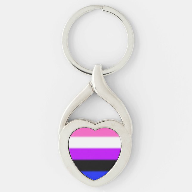 Falln Genderfluid Pride Flag Keychain (Front)