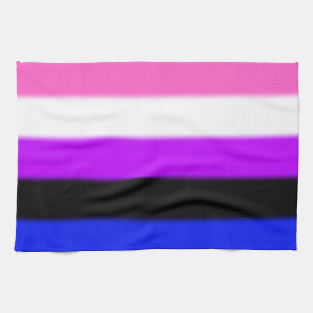 Falln Genderfluid Pride Flag Kitchen Towel (Horizontal)