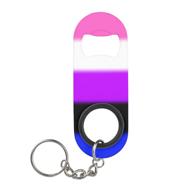 Falln Genderfluid Pride Flag Mini Bottle Opener (Front)