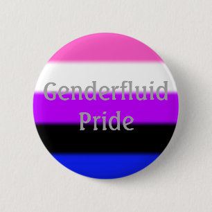 Falln Genderfluid Pride Flag (Text) 2 Inch Round Button