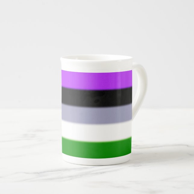 Falln Genderqueer Pride Flag Bone China Mug (Front Right)