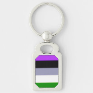 Falln Genderqueer Pride Flag Keychain