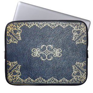 Falln Gilded Gold and Blue Book Laptop Sleeve