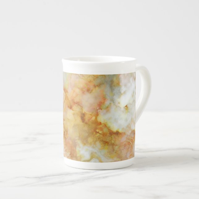 Falln Gold Rippled Marble Bone China Mug (Front Right)