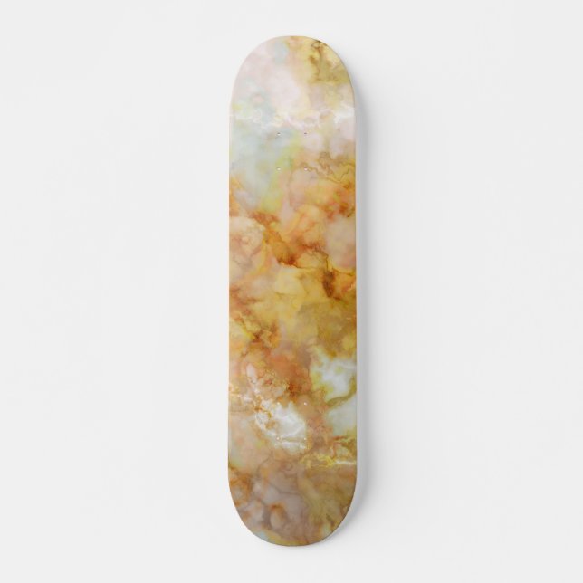 Falln Gold Rippled Marble Skateboard (Front)