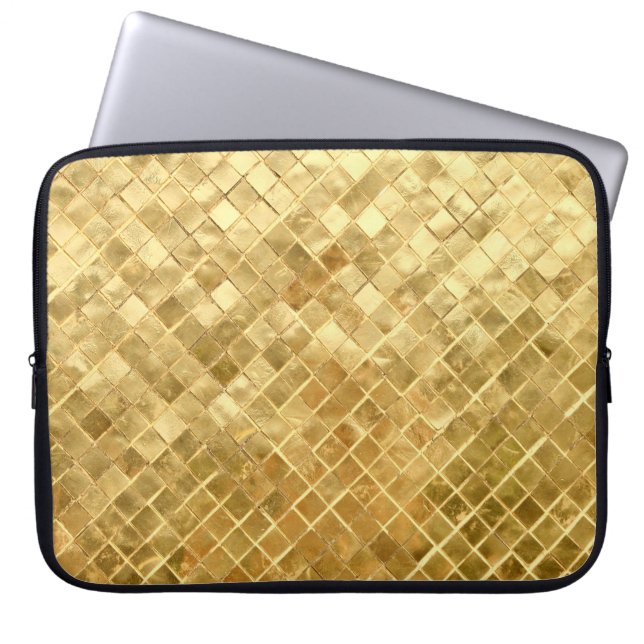 Falln Golden Chequerboard Laptop Sleeve (Front)