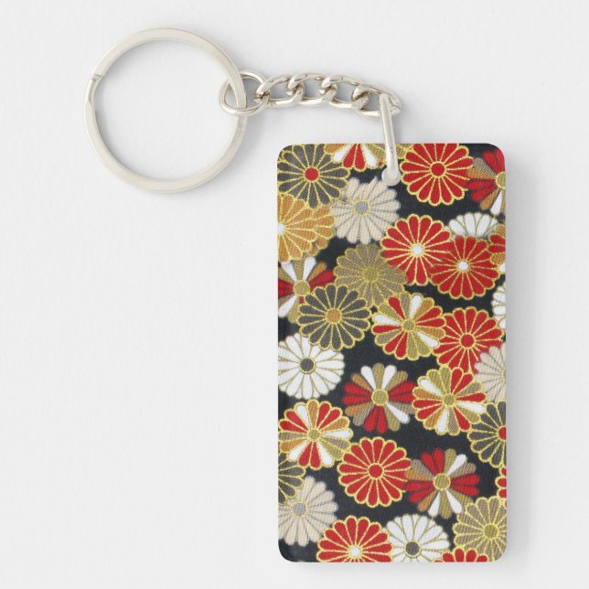Falln Golden Chrysanthemums Keychain (Front)