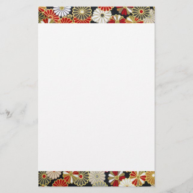 Falln Golden Chrysanthemums Stationery (Front)