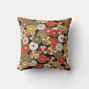 Falln Golden Chrysanthemums Throw Pillow
