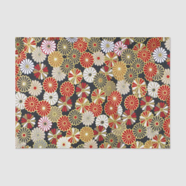 Falln Golden Chrysanthemums Tissue Paper (Front)