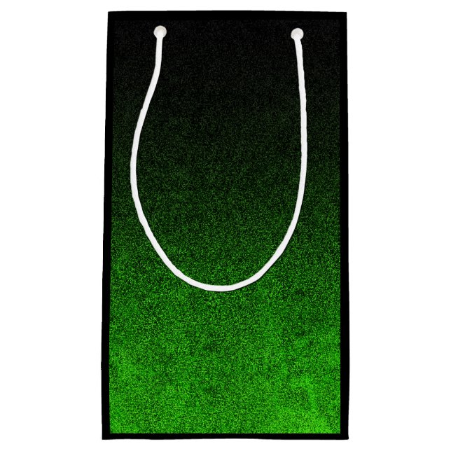 Falln Green & Black Glitter Gradient Small Gift Bag (Front)
