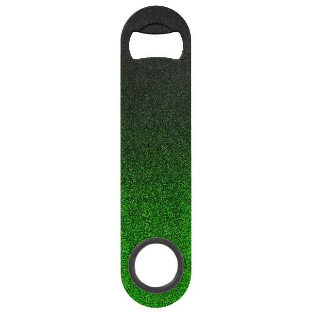 Falln Green & Black Glitter Gradient Speed Bottle Opener (Front)