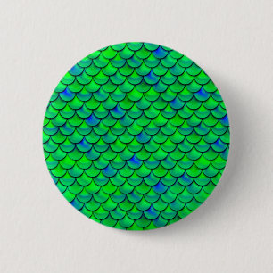 Falln Green Blue Scales 2 Inch Round Button