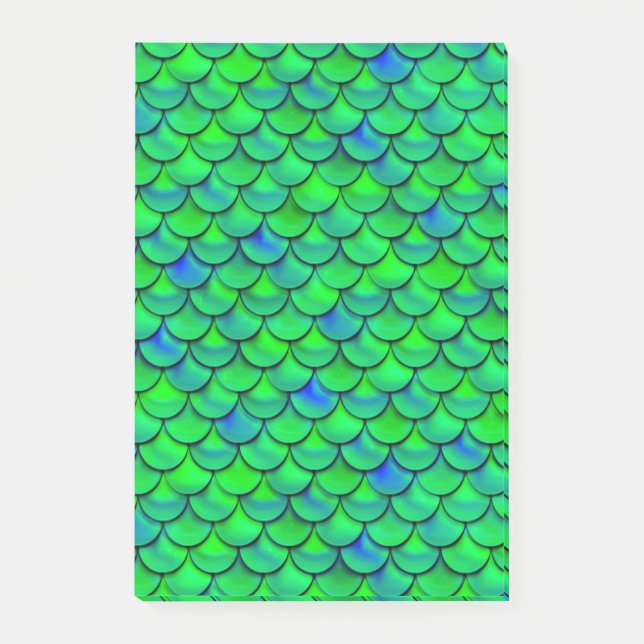 Falln Green Blue Scales Post-it Notes (Front)