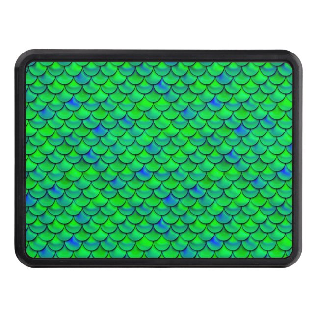 Falln Green Blue Scales Trailer Hitch Cover (Front)