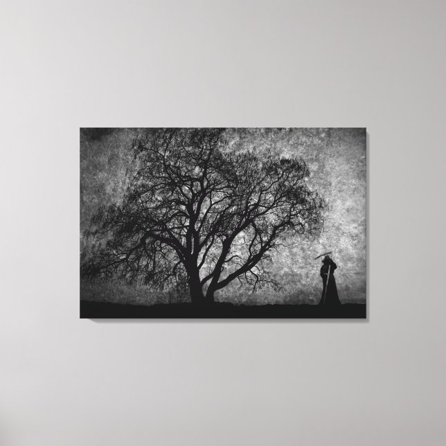 Falln Grim Reaper Original Art Boundaries Between Canvas Print (Front)