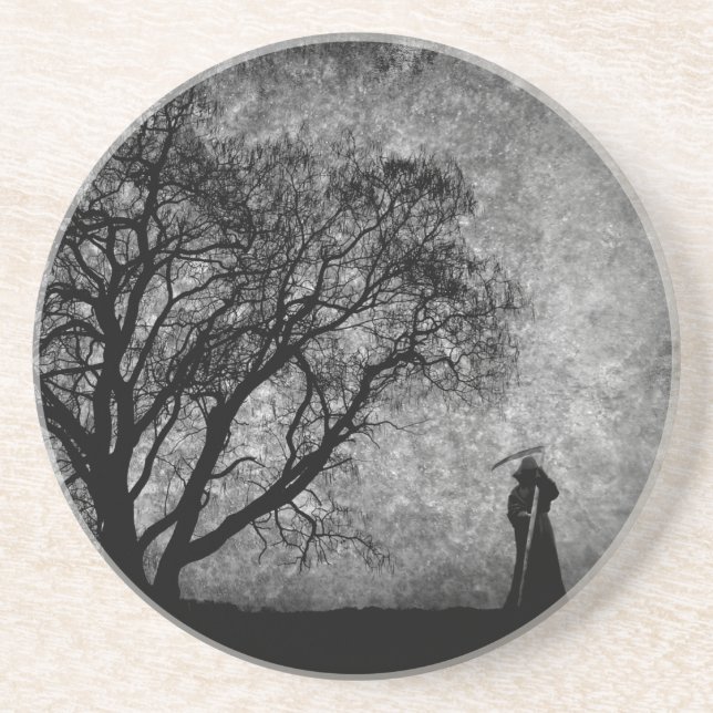 Falln Grim Reaper Original Art Boundaries Between Coaster (Front)