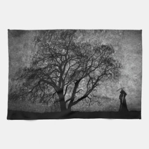 Falln Grim Reaper Original Art Boundaries Between Kitchen Towel