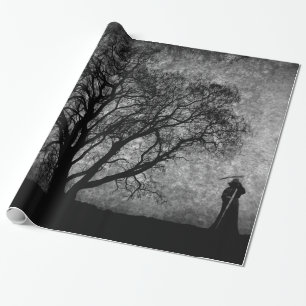 Falln Grim Reaper Original Art Boundaries Between Wrapping Paper
