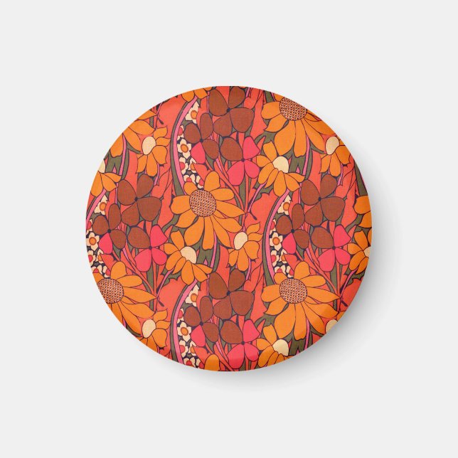 Falln Groovy Flowers Magnet (Front)