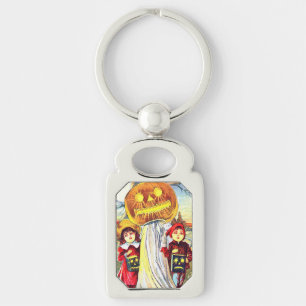 Falln Halloween Pumpkin Ghost Keychain