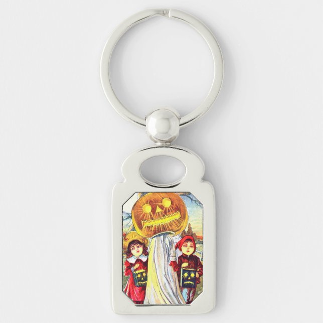 Falln Halloween Pumpkin Ghost  Keychain (Front)