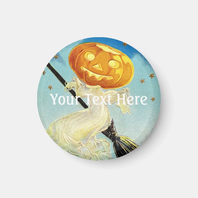 Falln Happy Halloween Pumpkin Witch Magnet (Front)