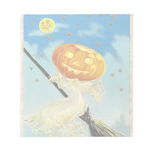 Falln Happy Halloween Pumpkin Witch Notepad (Front)
