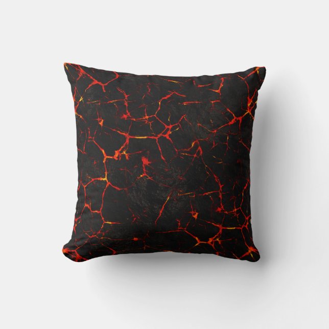 Falln Hot Lava Throw Pillow (Front)