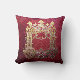 Falln Ink Stained Crimson Throw Pillow